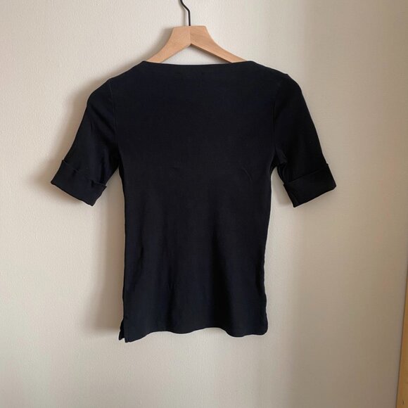 Lauren Ralph Lauren Vintage Black Boat Neck Top - Picture 3 of 3